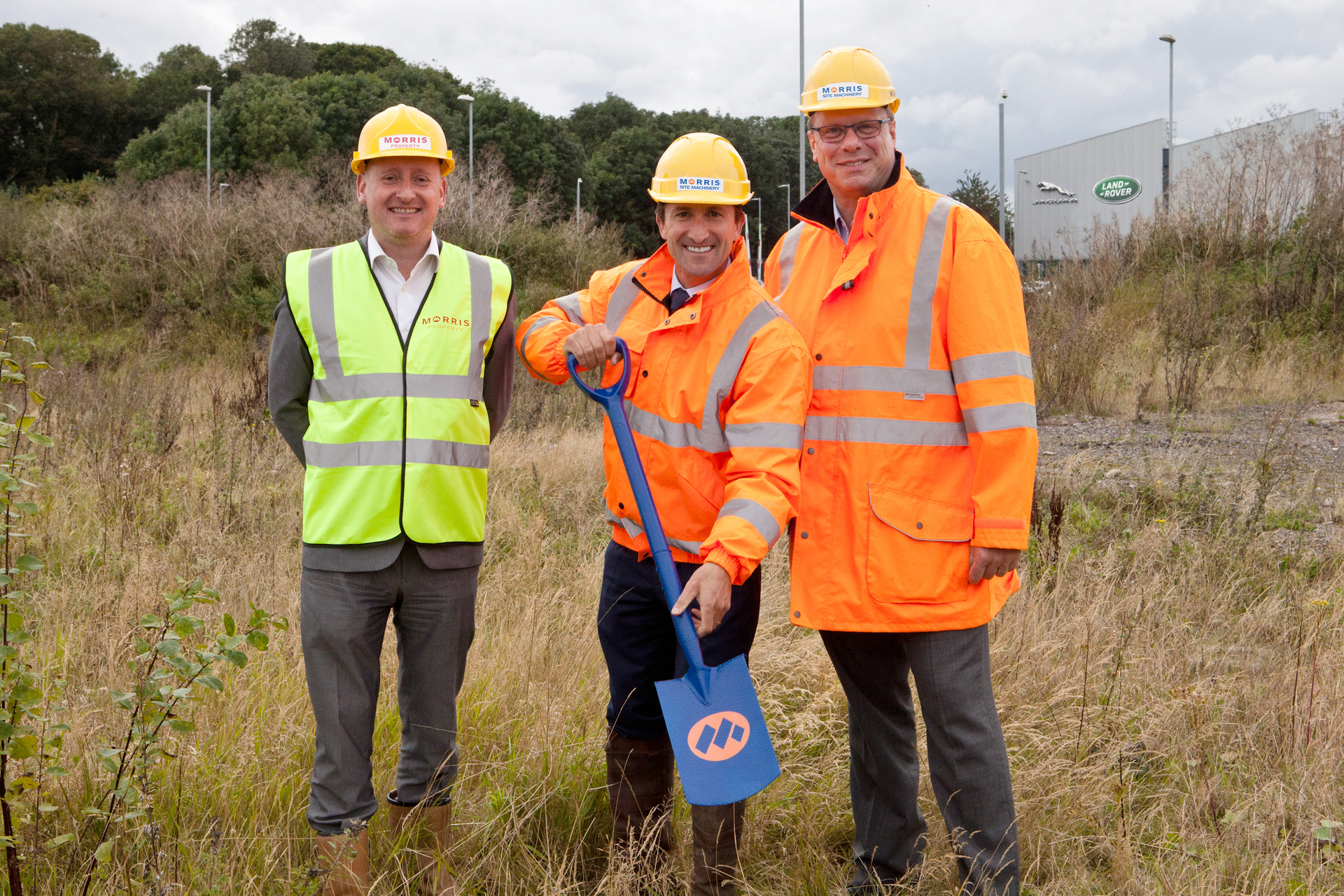 (l-r) James West from Morris Property, Chris Morris and Allan Binstead from Morris Site Machinery