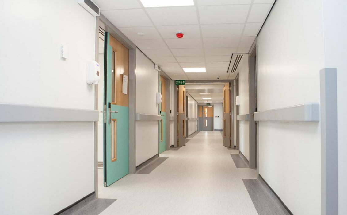 Photograph of the interior corridor at Hollinswood House in Telford